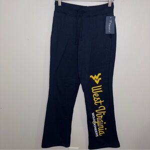 Fanatics NEW West Virginia Mountaineers wide leg navy blue sweatpants size Small